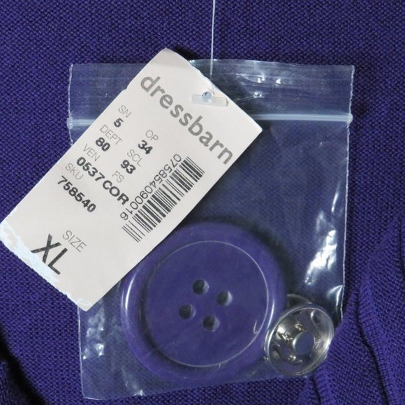 Dress Barn* Women's Long Sleeve Big Button Ribbed Cardigan Sweater Size~ X-Large - Picture 4 of 9